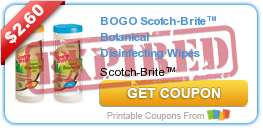 BOGO Scotch-Brite™ Botanical Disinfecting Wipes