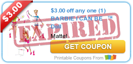 $3.00 off any one (1) BARBIE I CAN BE™ Doll