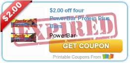 $2.00 off four PowerBar Protein Plus Bars