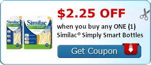 $2.25 off when you buy any ONE (1) Similac® Simply Smart Bottles