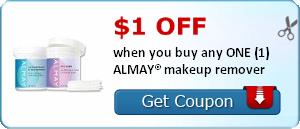 $1.00 off when you buy any ONE (1) ALMAY® makeup remover