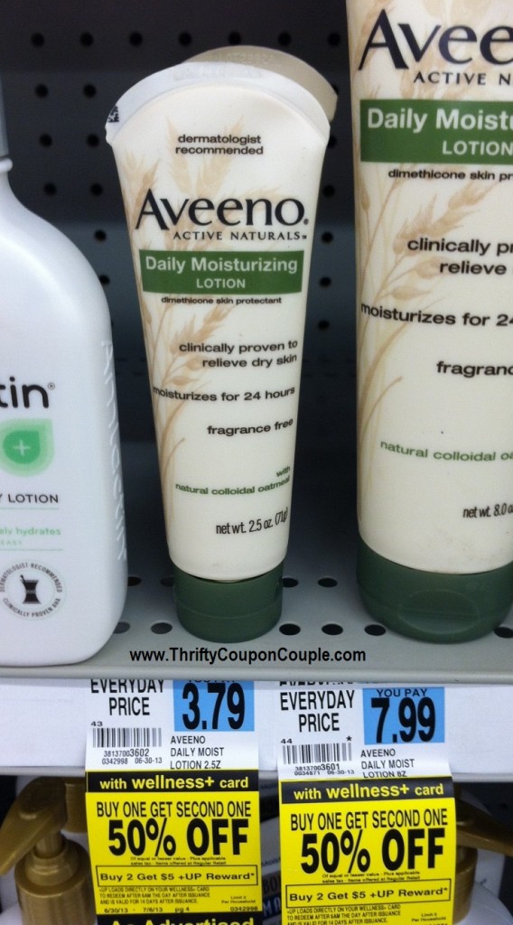 Nearly free Aveeno with coupon at rite aid