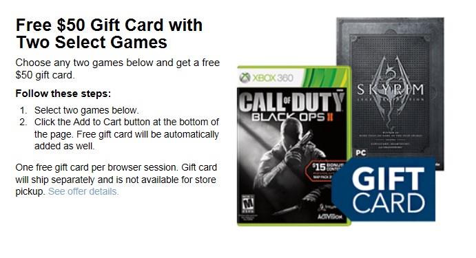 Free Best Buy gift card with game purchase