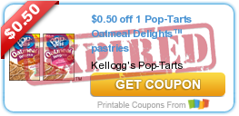 $0.50 off 1 Pop-Tarts Oatmeal Delights™ pastries