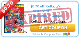 $0.70 off Kellogg's Froot Loops Treasures™ Cereal