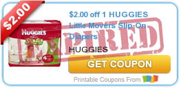 $2.00 off 1 HUGGIES Little Movers Slip-On Diapers