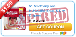 $1.50 off any one HUGGIES Snug & Dry Diapers