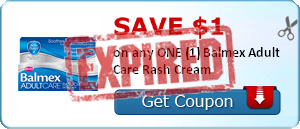 SAVE $1.00 on any ONE (1) Balmex Adult Care Rash Cream