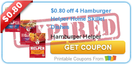 $0.80 off 4 Hamburger Helper Home Skillet Dishes