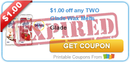 $1.00 off any TWO Glade Wax Melts