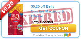 $0.25 off Betty Crocker Macaroni & Cheese