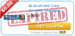 $0.50 off ONE Crest Complete Toothpaste