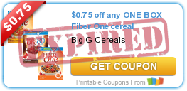 $0.75 off any ONE BOX Fiber One cereal