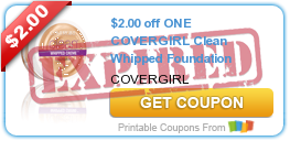 $2.00 off ONE COVERGIRL Clean Whipped Foundation