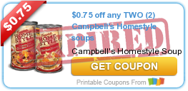$0.75 off any TWO (2) Campbell's Homestyle soups