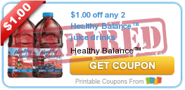 $1.00 off any 2 Healthy Balance™ juice drinks