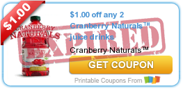 $1.00 off any 2 Cranberry Naturals™ juice drinks