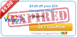 $5.00 off your $25 Vistaprint Order