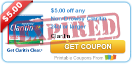 $5.00 off any Non-Drowsy Claritin 24ct or larger