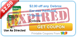 $2.00 off any Debrox Earwax Removal Product