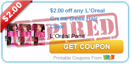 $2.00 off any L'Oreal Creme Gloss Hair Color