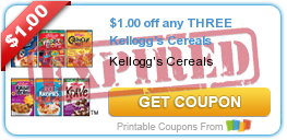 $1.00 off any THREE Kellogg's Cereals