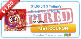 $1.00 off 5 Totino's Crisp Crust Party Pizza