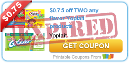 $0.75 off TWO any flavor Yoplait products