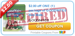 $2.00 off ONE (1) package of GOODNITES Bed Mats