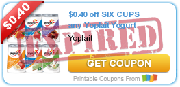 $0.40 off SIX CUPS any Yoplait Yogurt