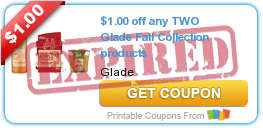 $1.00 off any TWO Glade Fall Collection products