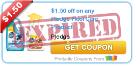 $1.50 off on any Pledge FloorCare Product