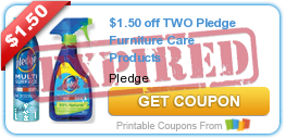 $1.50 off TWO Pledge Furniture Care Products