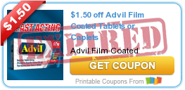 $1.50 off Advil Film Coated Tablets or Caplets