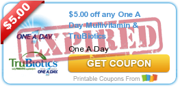 $5.00 off any One A Day Multivitamin & TruBiotics