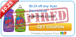 $0.25 off any Ajax Dish Liquid