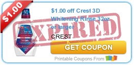 $1.00 off Crest 3D Whitening Rinse 32oz or larger