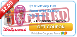 $2.00 off any BIC Razor over $3.99 at Walgreens