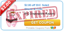 $2.00 off BIC Soleil Shave & Trim