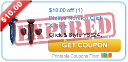 $10.00 off (1) Philips Norelco Click & Style