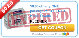 $0.60 off any ONE package of KLEENEX Hand Towels