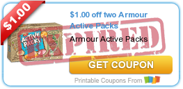 $1.00 off two Armour Active Packs