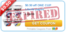 $0.50 off ONE CUP Liberte yogurt