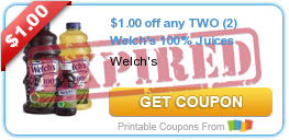 $1.00 off any TWO (2) Welch's 100% Juices