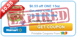 $0.55 off ONE 15oz Country Crock Spreadable Butter