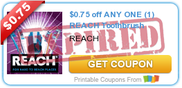 $0.75 off ANY ONE (1) REACH Toothbrush