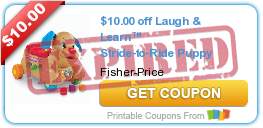 $10.00 off Laugh & Learn™ Stride-to-Ride Puppy