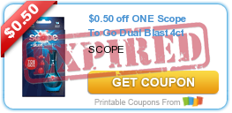 $0.50 off ONE Scope To Go Dual Blast 4ct