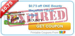 $0.75 off ONE Bounty MegaRoll 12ct or larger