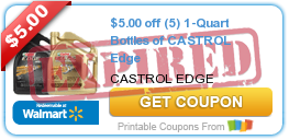 $5.00 off (5) 1-Quart Bottles of CASTROL Edge